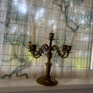 Vintage gold brass candelabra